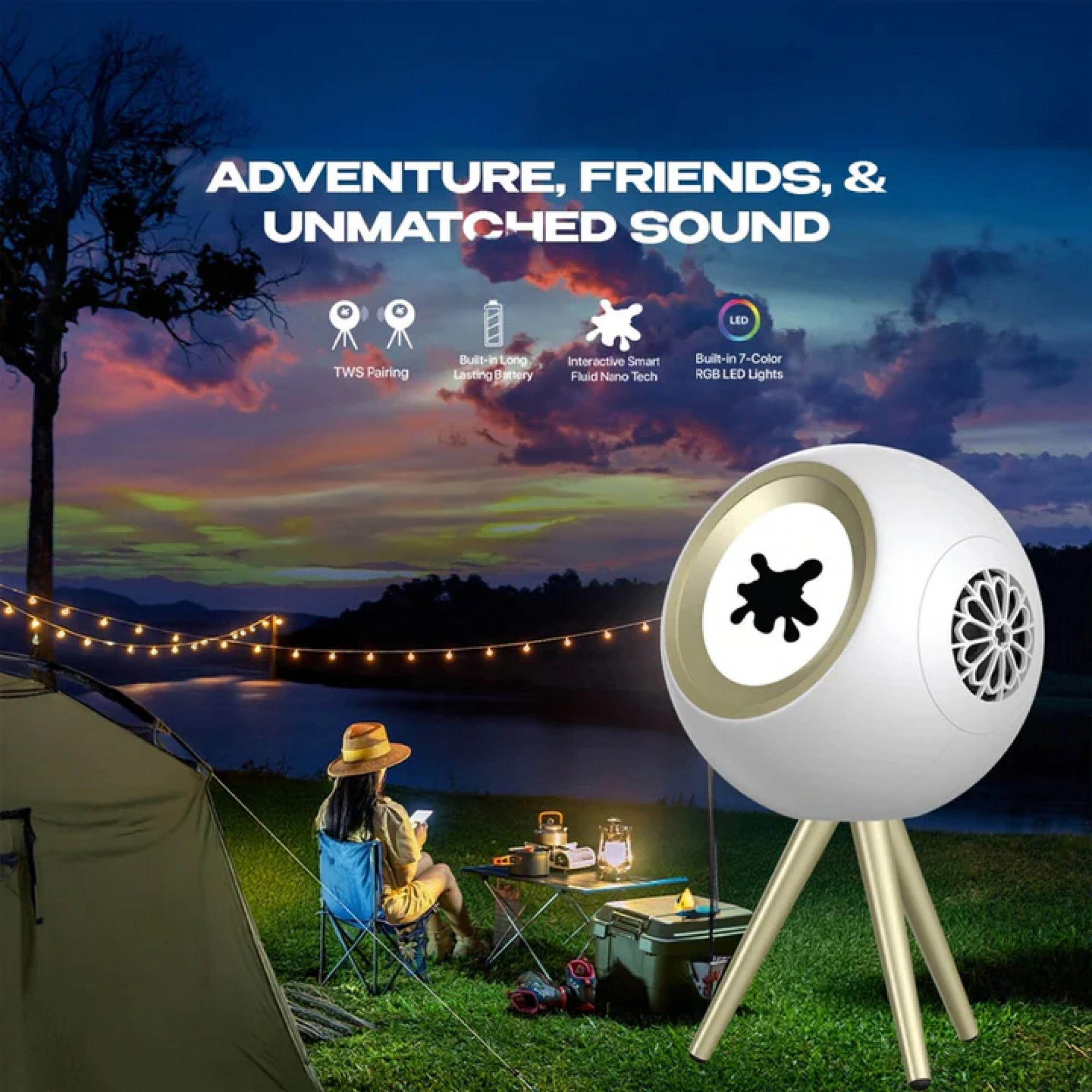 Інноваційний Bluetooth-динамік з візуальною складовою Glowbe by XELLO  Color: Black,White